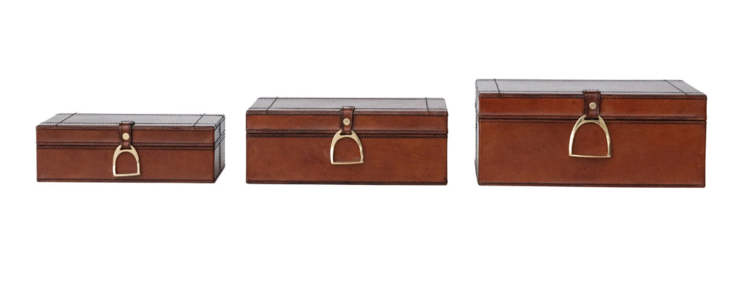 Small Nesting box with brass closures and flocked lining