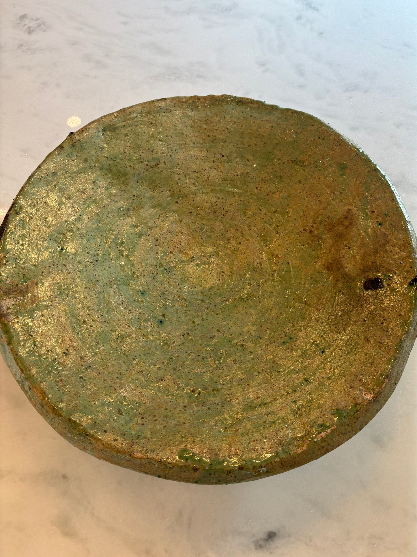 Vintage green pottery from Round Top