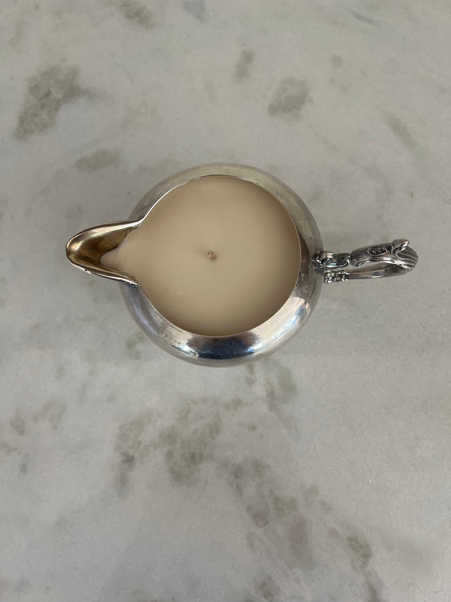 Vintage Silver Footed Creamer Custom Candle