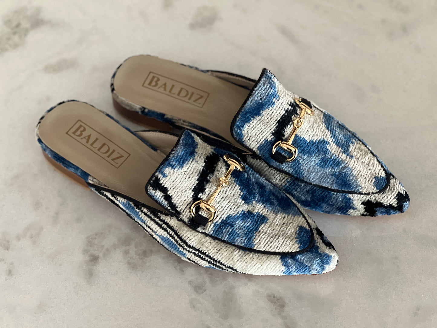 Olivia Slide Shoe - Velvet, Blue