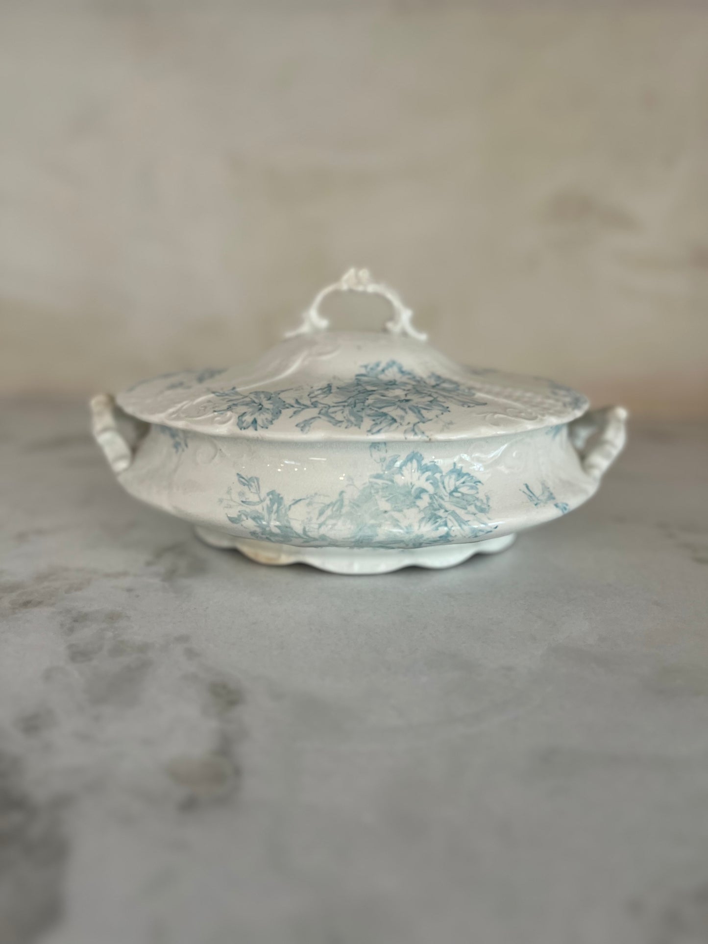 Vintage Ornate Blue Custom Candle