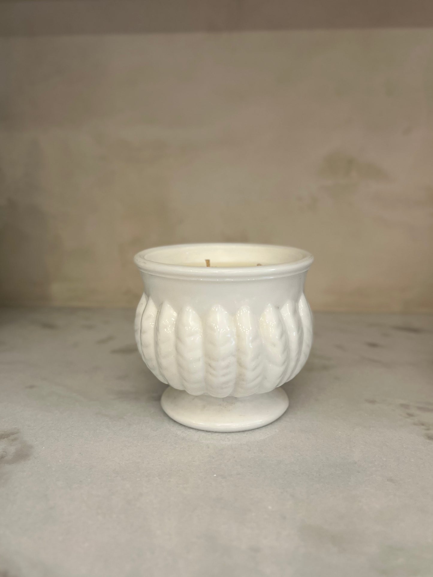 Vintage Milk Glass Candle