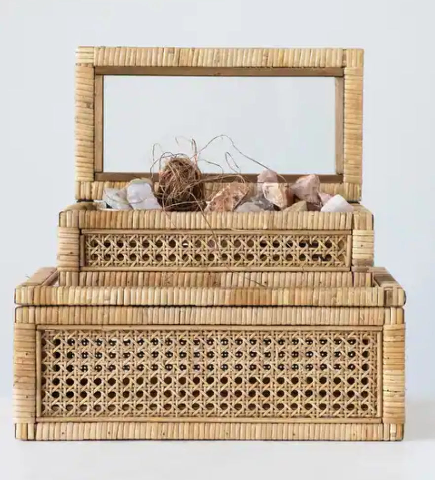 Rattan Display Box Set of 2 boxes