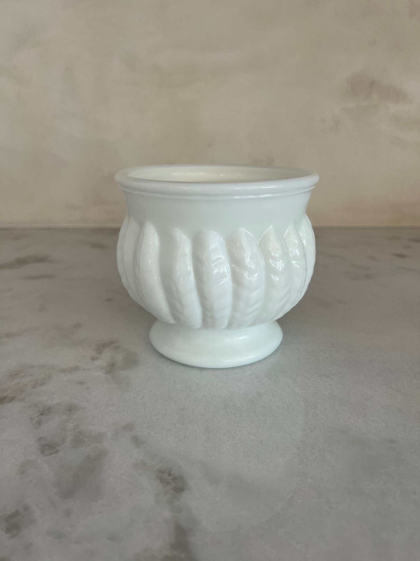 Vintage Round Milk Glass Custom Candle White