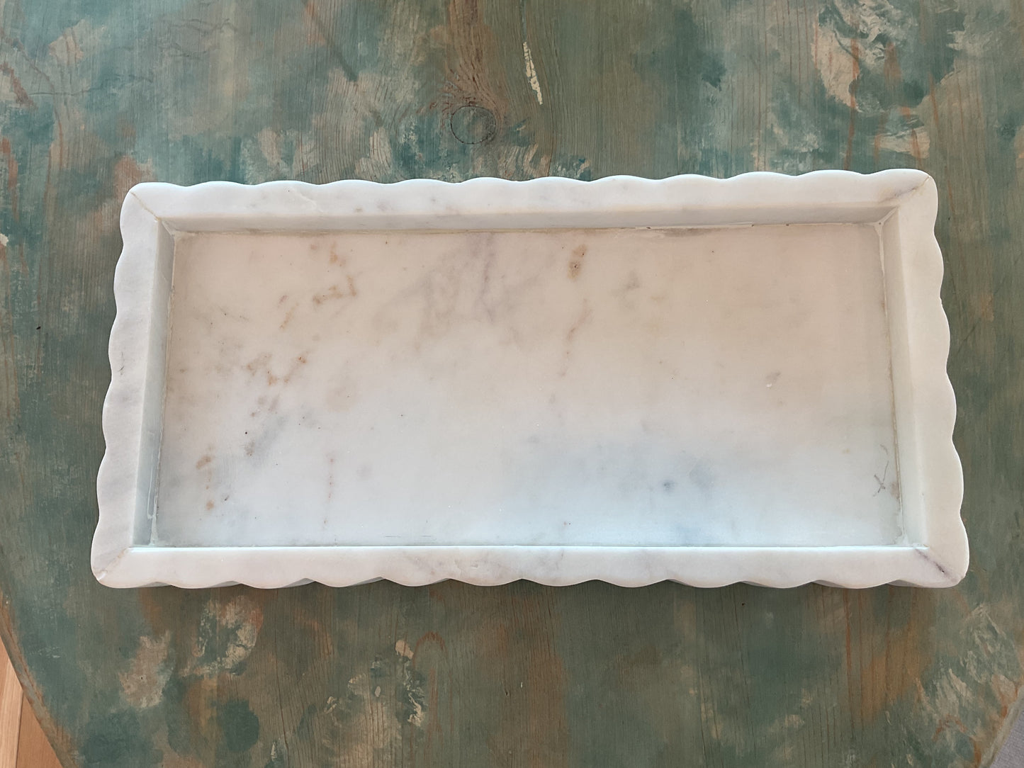 Scalloped Marble Tray