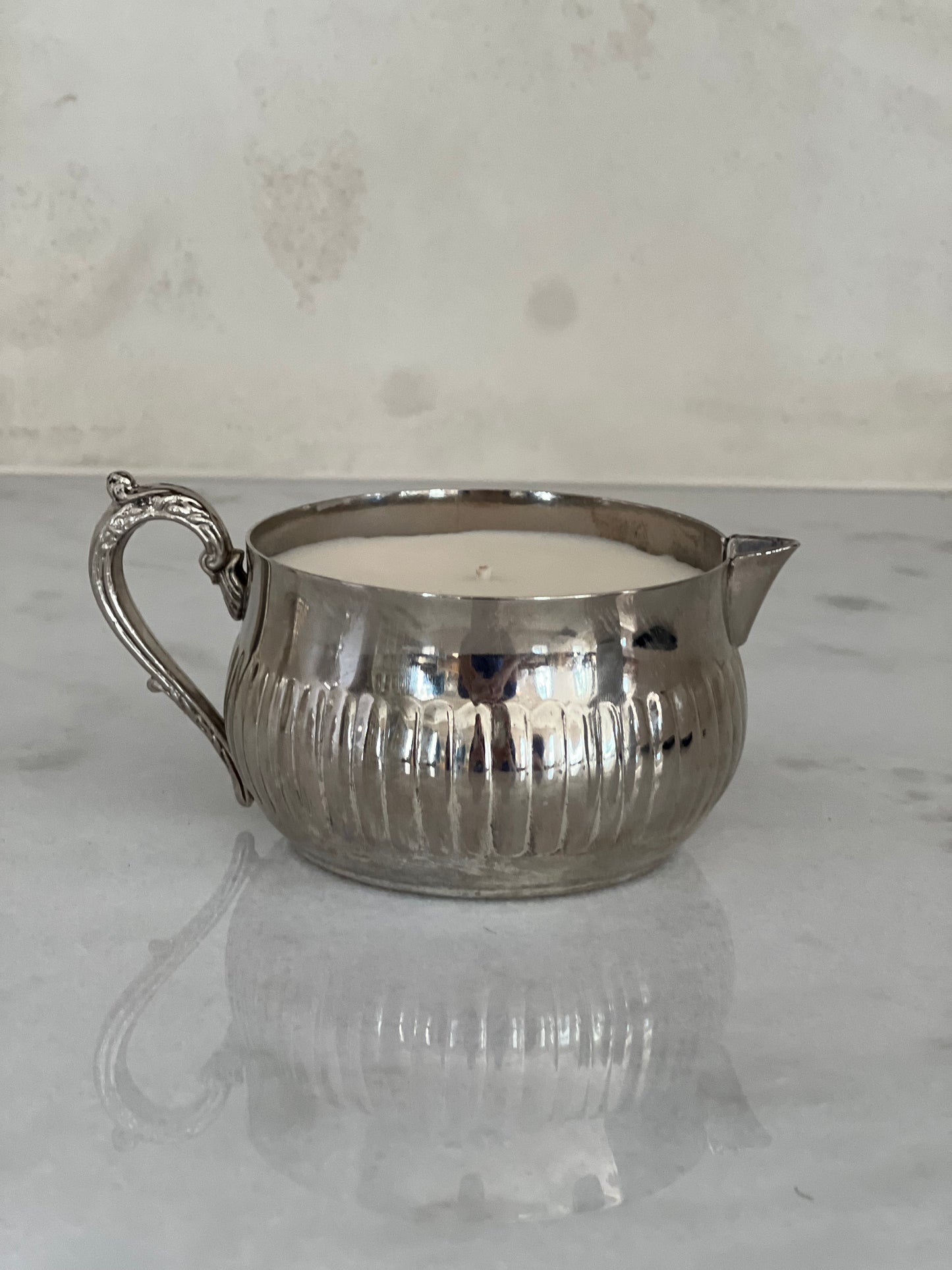 Vintage Small Silver Custom Candle