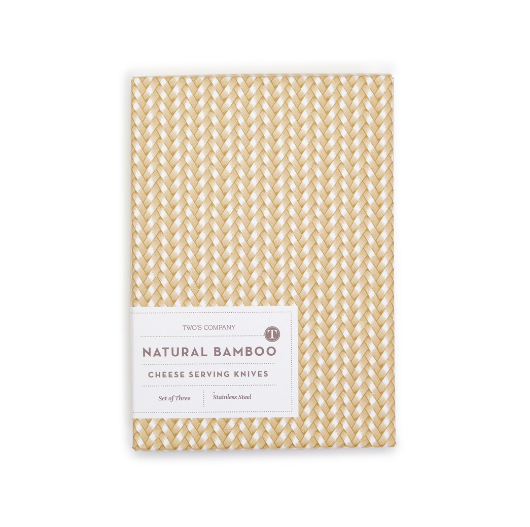 S/3 Natural Bamboo Handle Cheese Knives