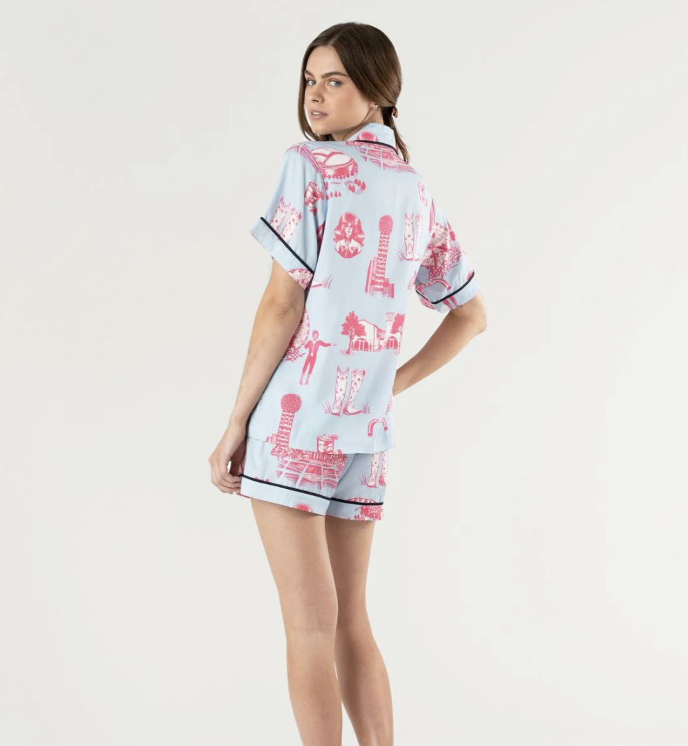 Dallas Toile Pajama Shorts Set