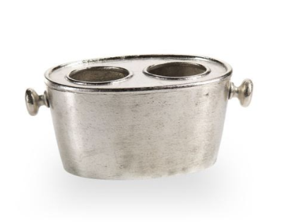 Raw Aluminum Two Bottle Wine Holder