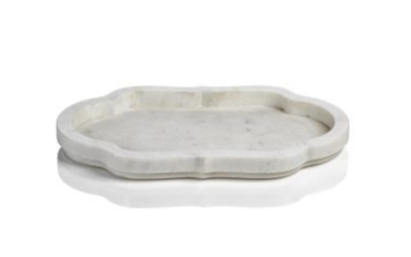 Pietre White Marble Tray