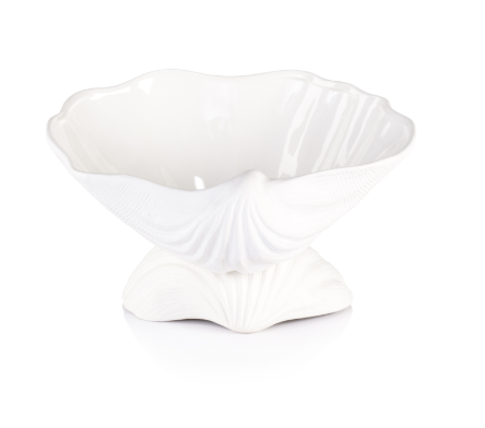 La Coquille Stoneware Clam Shell Bowl - White