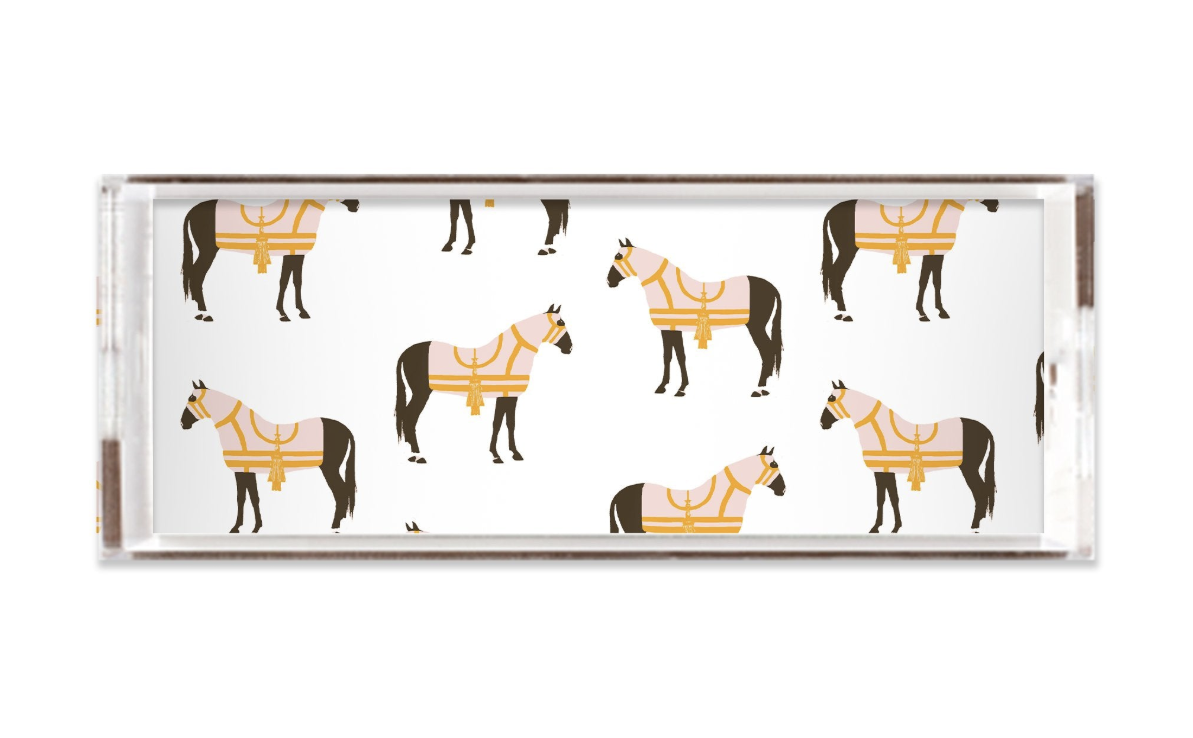 Horse and Tassel Lucite Tray