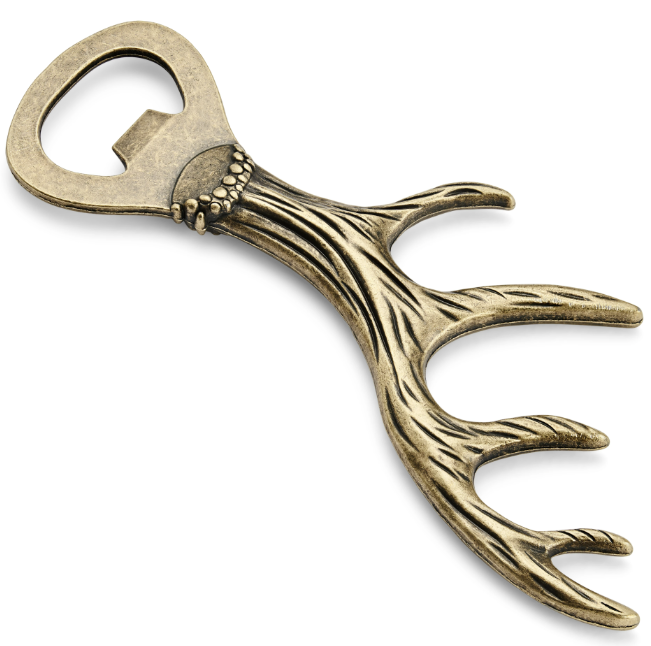 Antler Bottle Opener, Brass