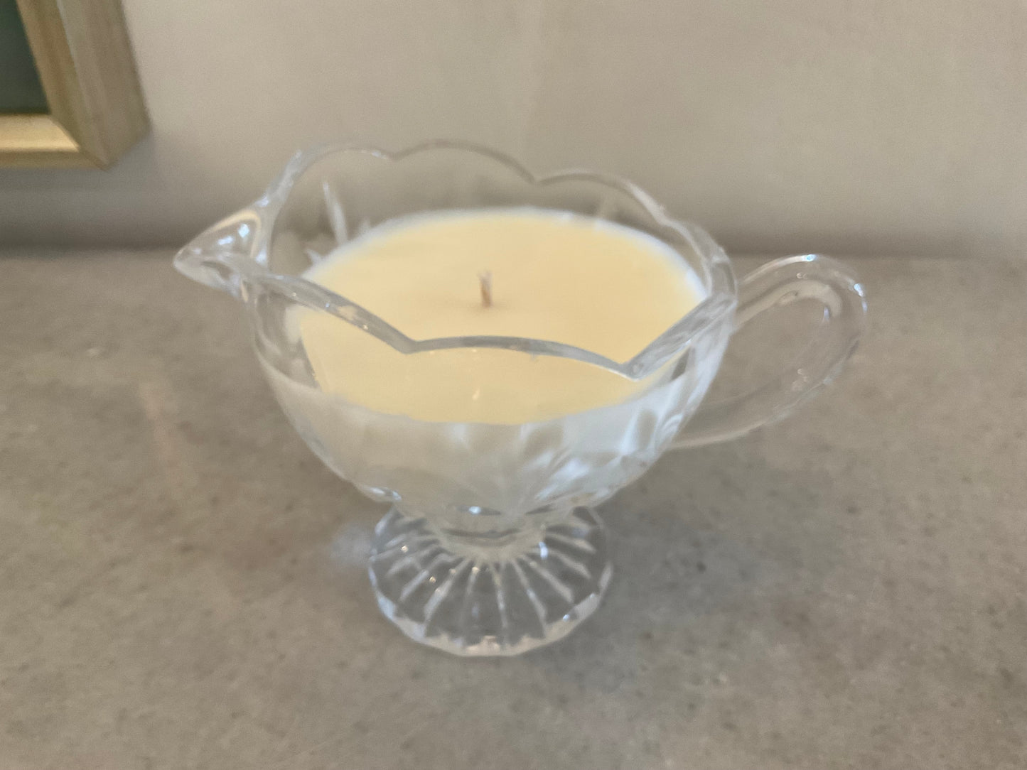 Crystal vintage vessel candle with spout