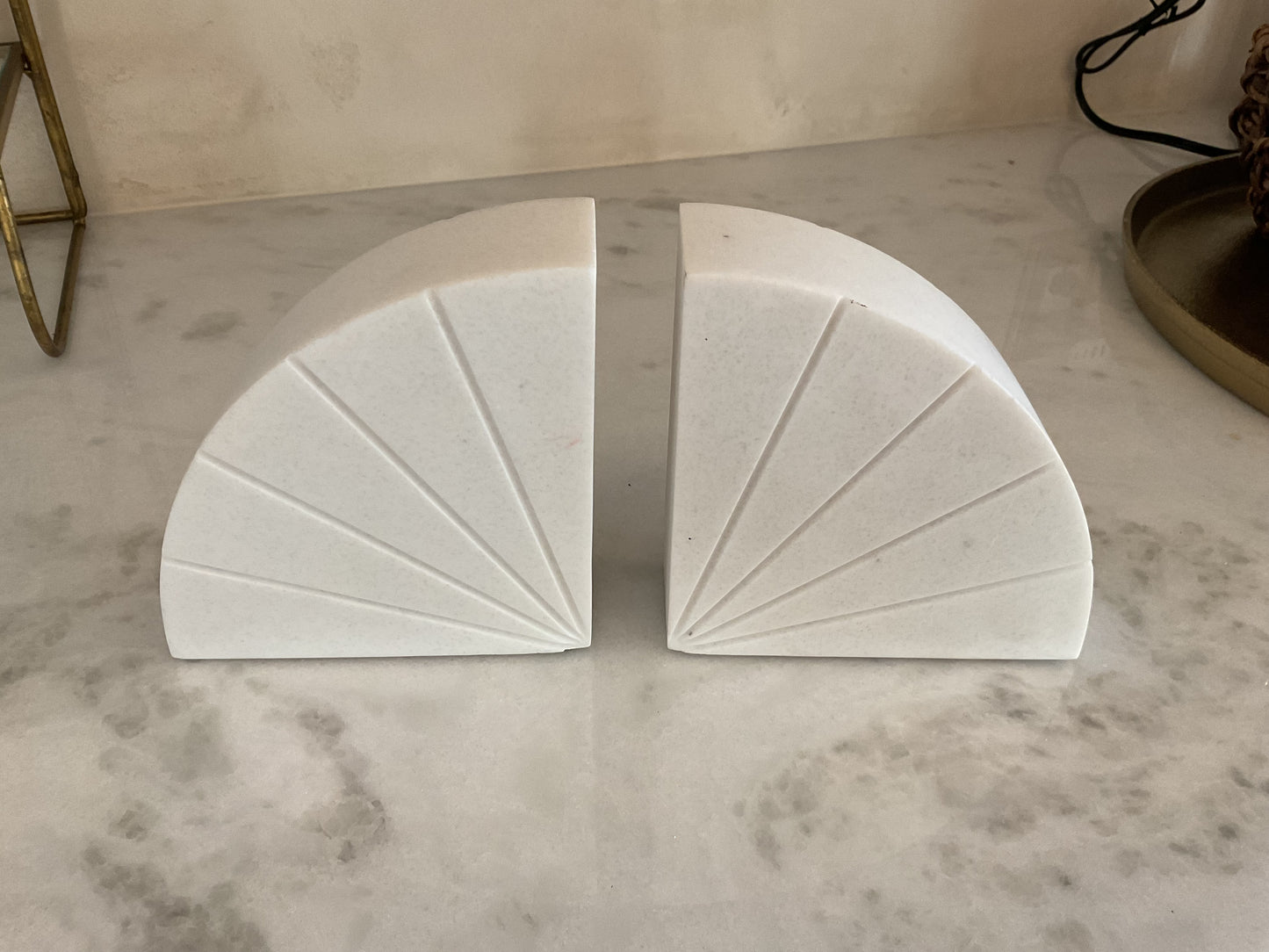 White Marble Book Ends