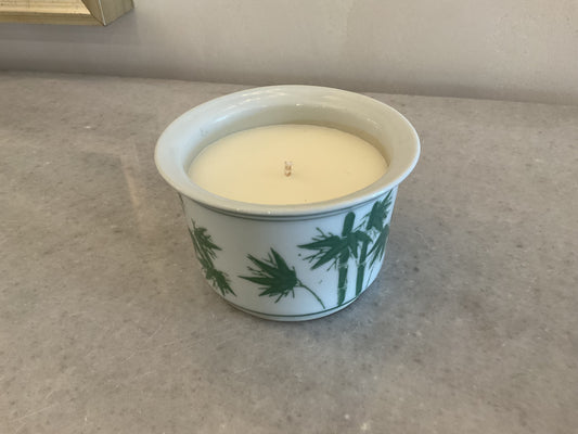 Vintage vessel candle in bamboo ceramic