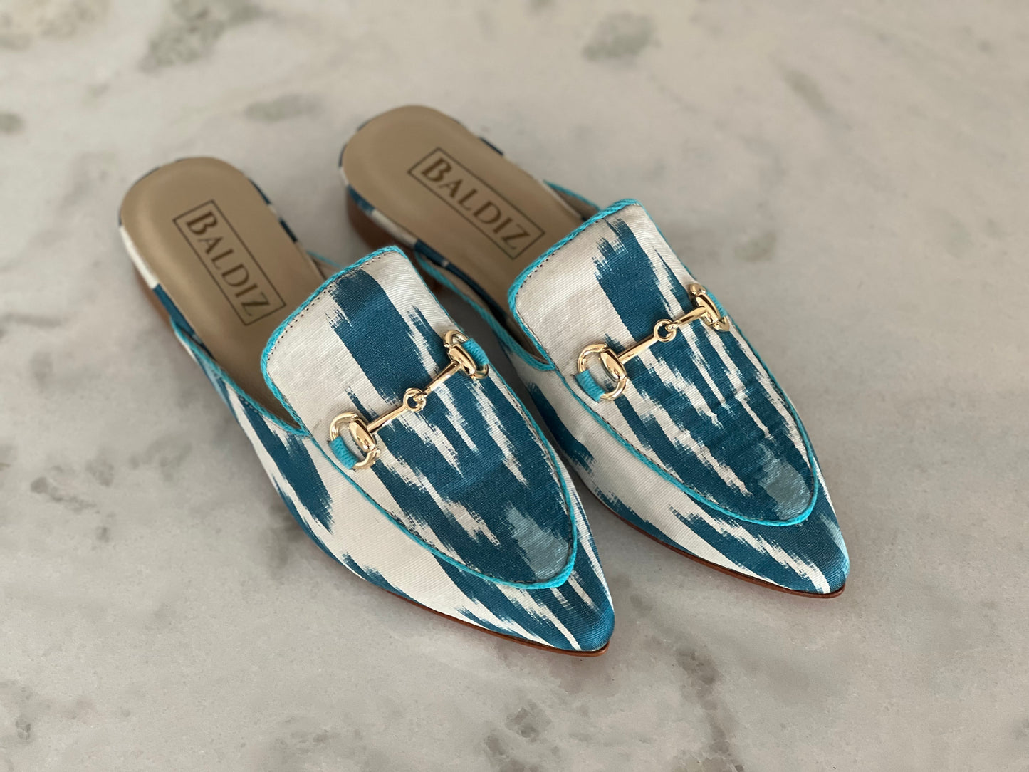 Olivia Slide Shoe - Silk, Blue