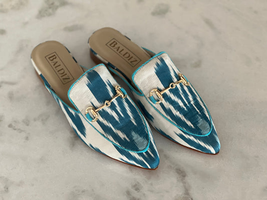 Olivia Slide Shoe - Silk, Blue