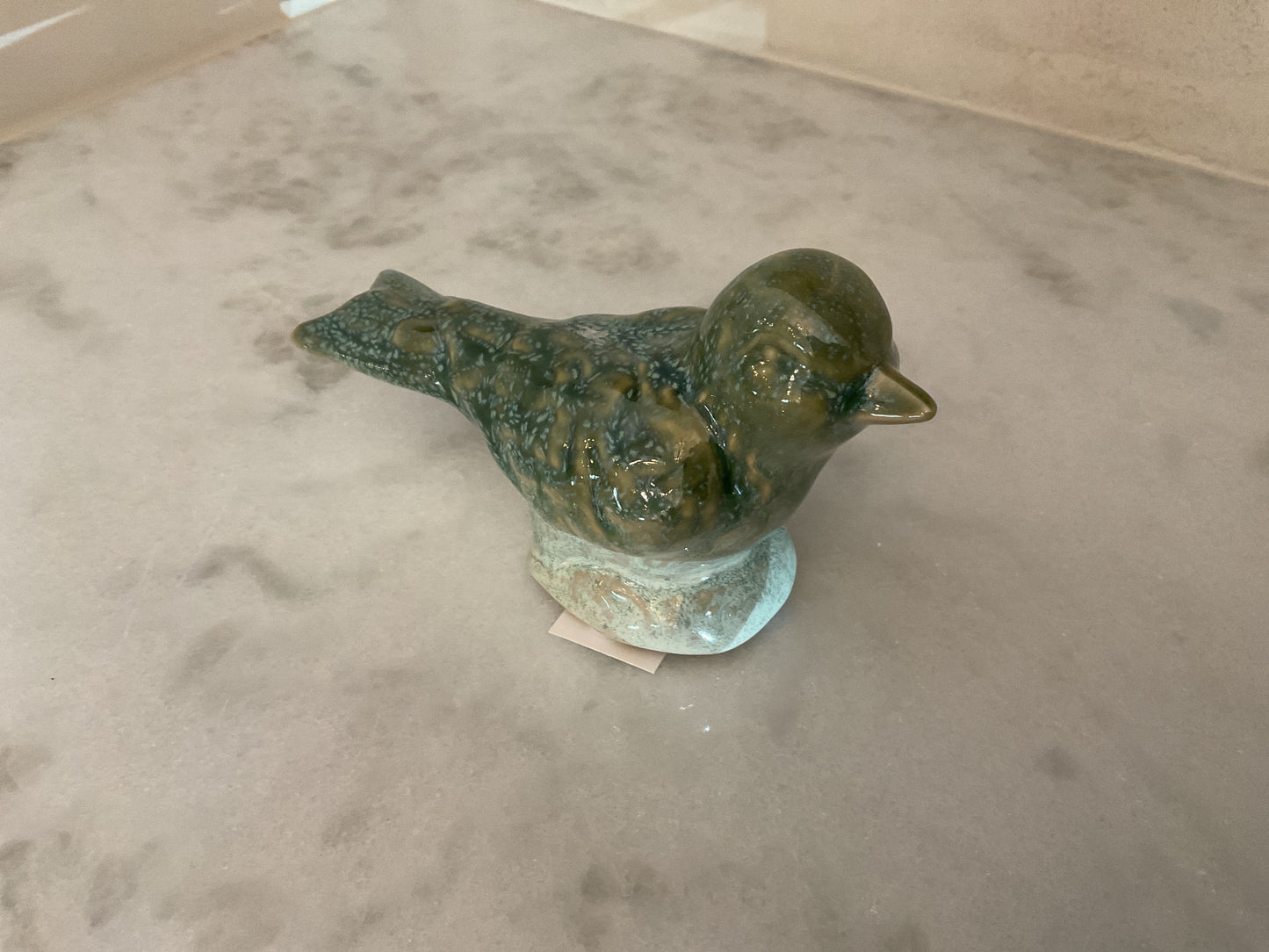 Glazed Ceramic Bird Figurine sitting