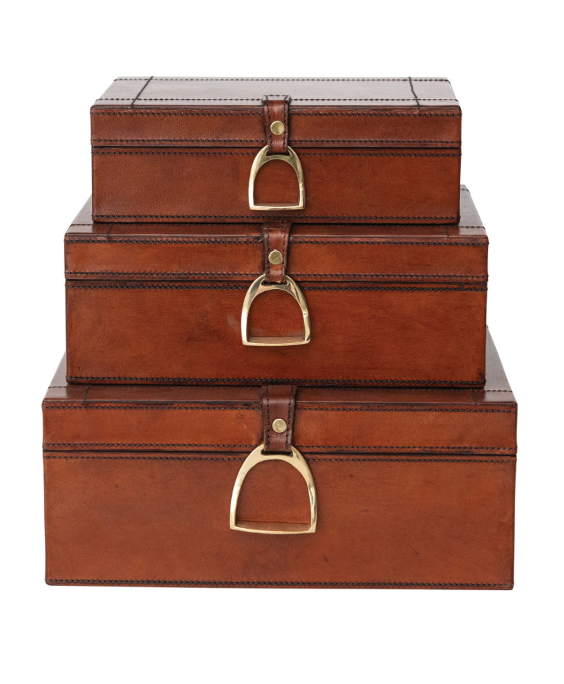 Large Nesting box with brass closures and flocked interior
