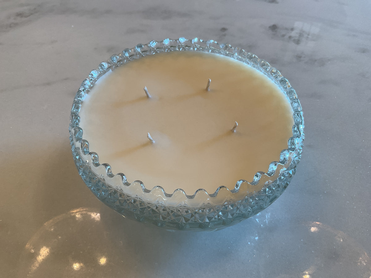 Antique Crystal with flowers candle