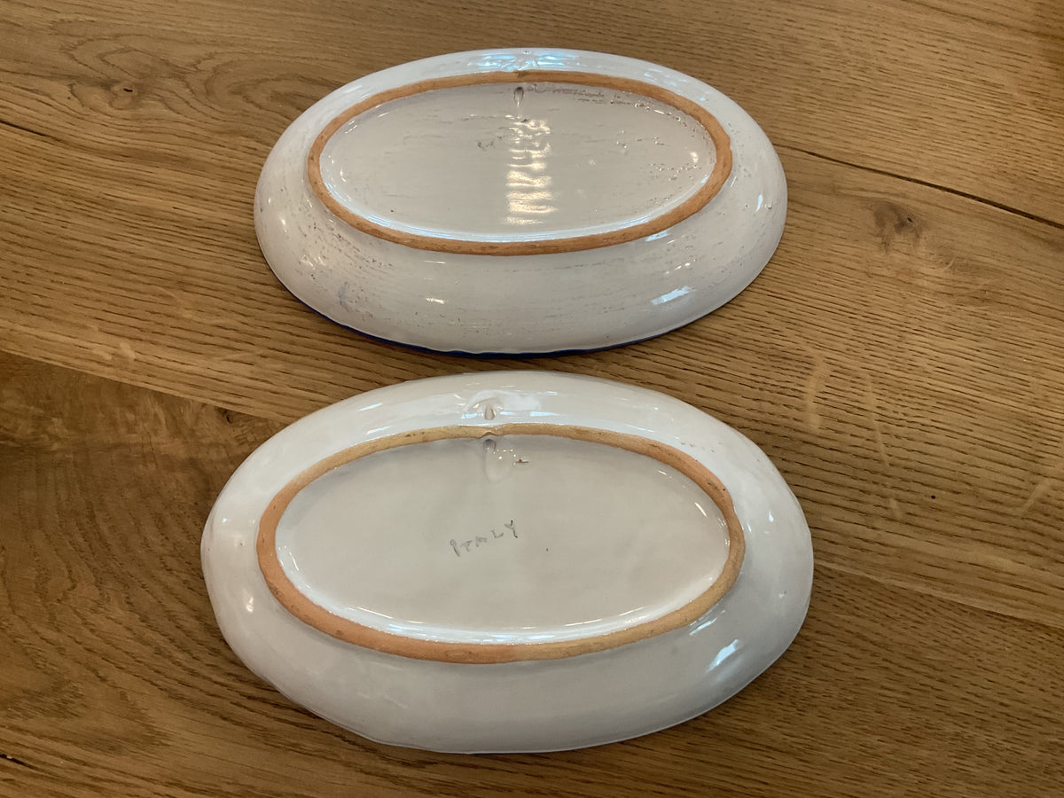 Hand painted small plates from Italy - Set of two