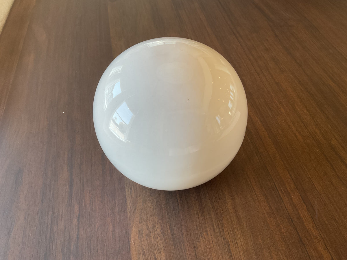 White decorative glass ball