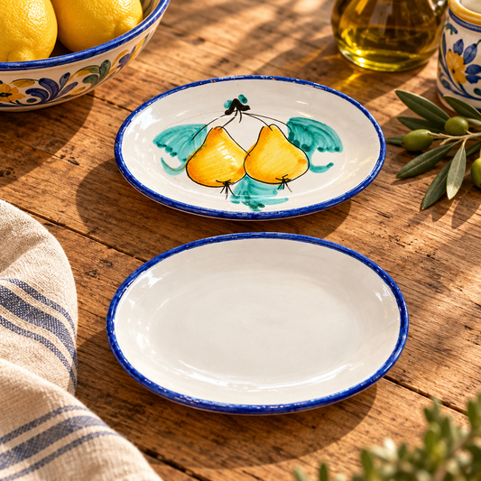 Hand painted small plates from Italy - Set of two