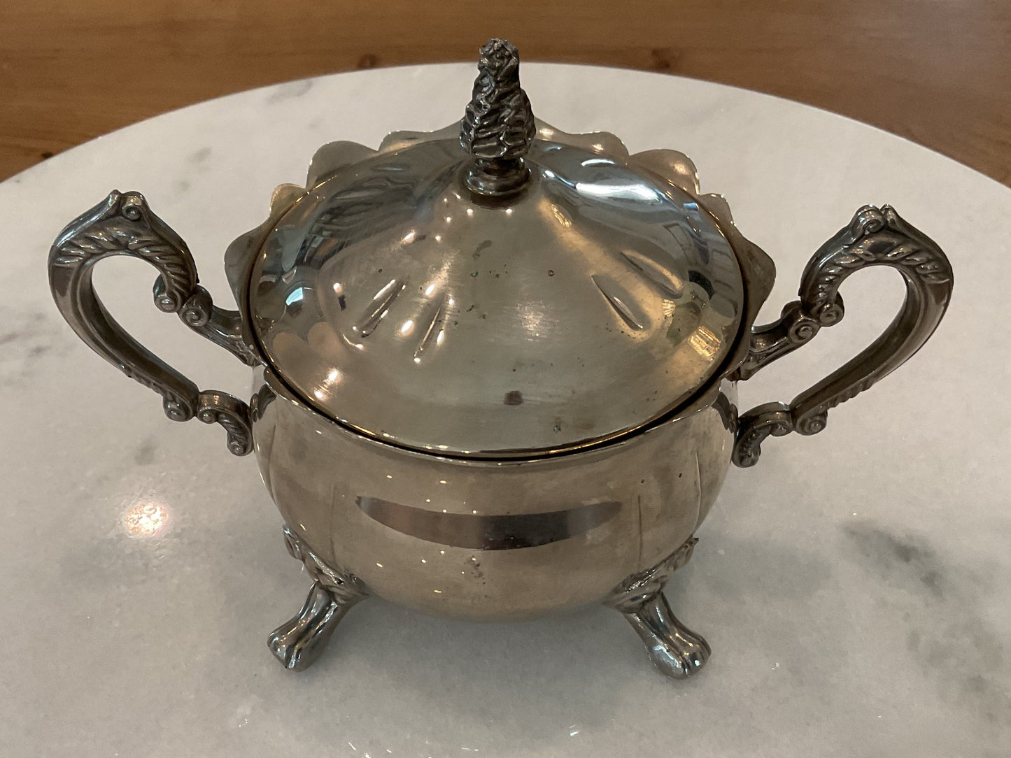 Vintage silver candle with lid