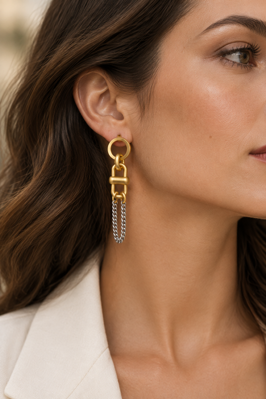 Bond Earrings Matte Gold