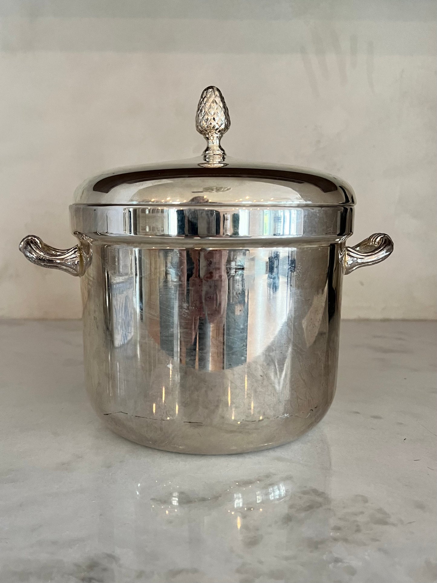 Vintage Silver Plated Ice Bucket Custom Candle