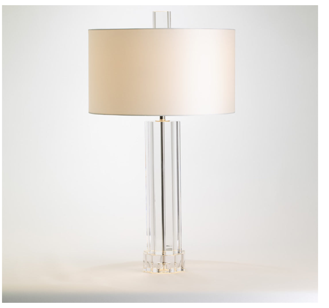 FLUTED CRYSTAL COLUMN TABLE LAMP