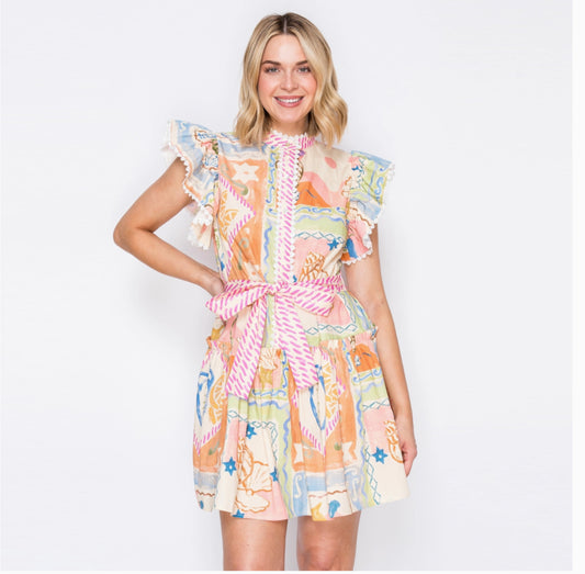 Pastel Voyage Mini Dress