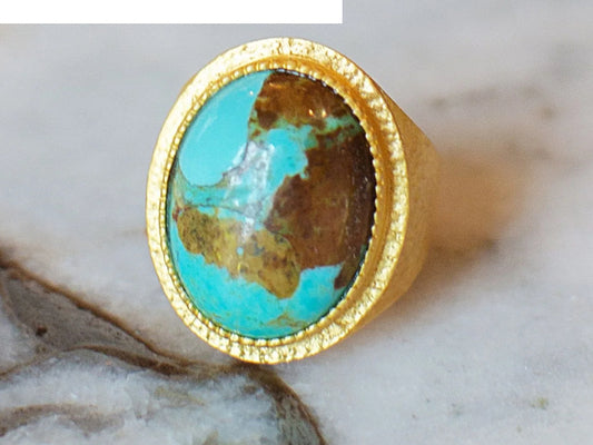 Blue Lagoon Statement Ring Turquoise