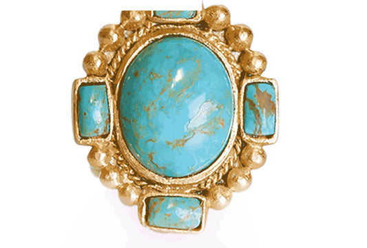 Southwestern Statement Ring Turquoise