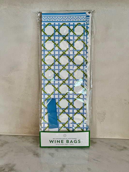 Blue/Green Trellis Wine Bags