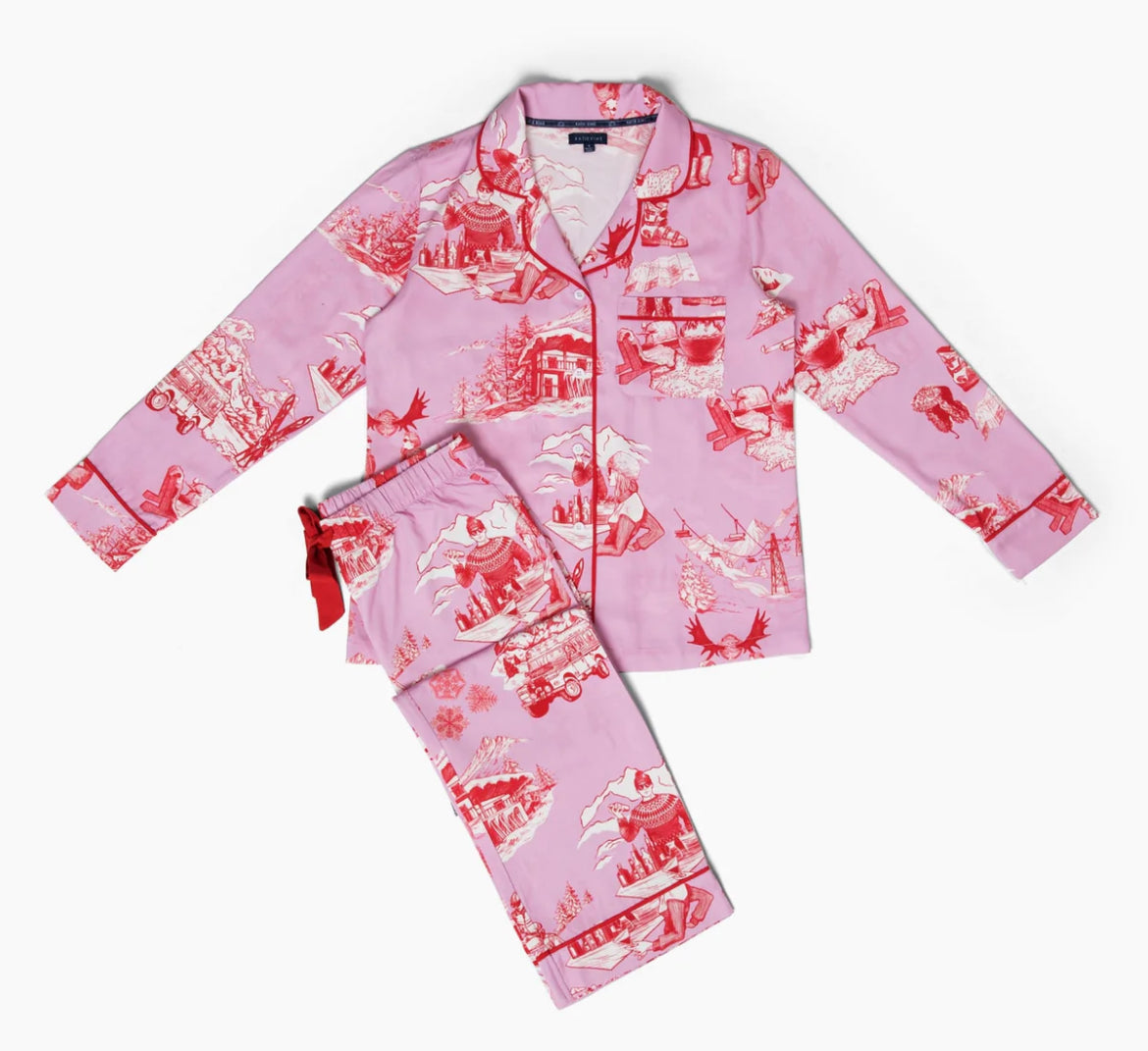 Apres Ski Toile Long Sleeve PJ Pants Set