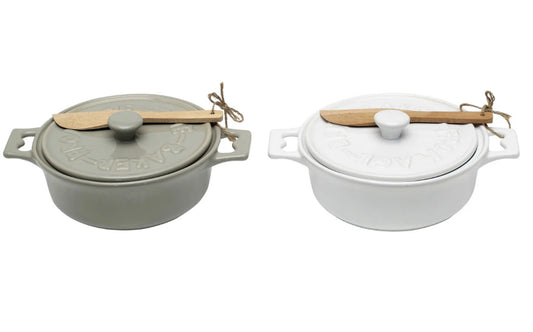Brie Baker with Lid & Spreader
