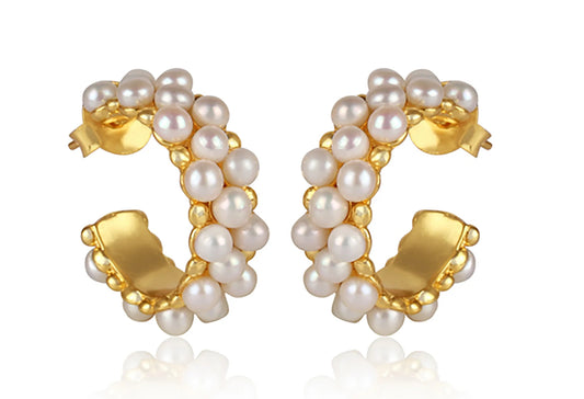 Sea Salt Hoop Earrings Pearl