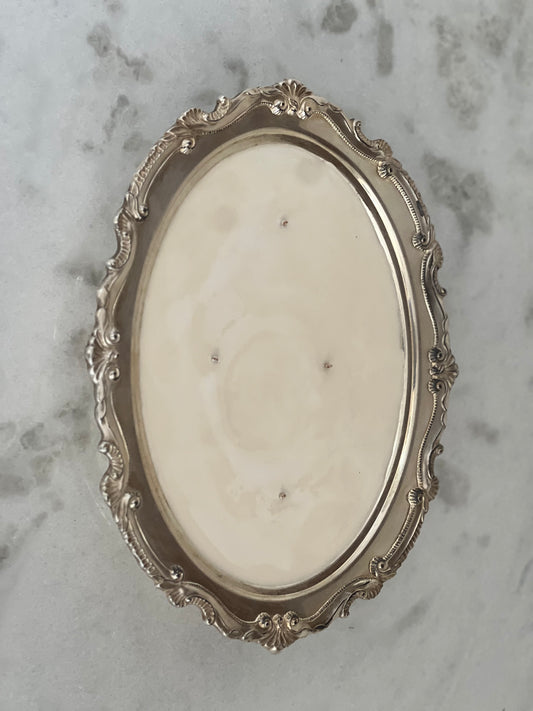 Vintage Oval Silver Custom Candle