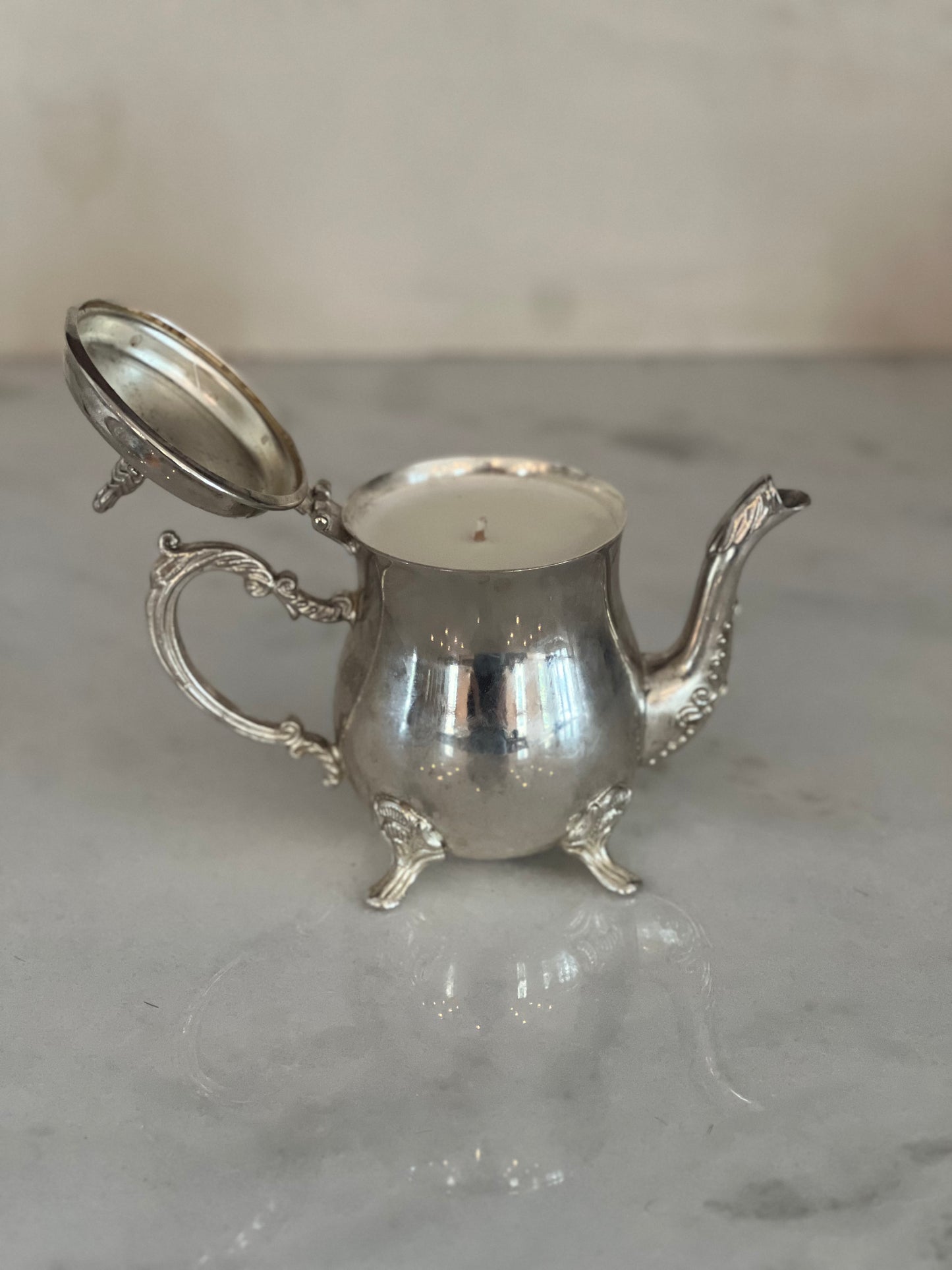 Vintage Silver Plated Creamer Custom Candle