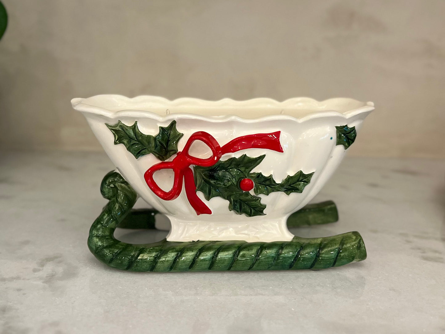 Vintage Christmas Sleigh Candle, large