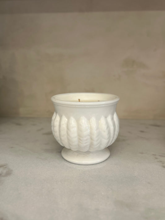 Vintage Milk Glass Candle