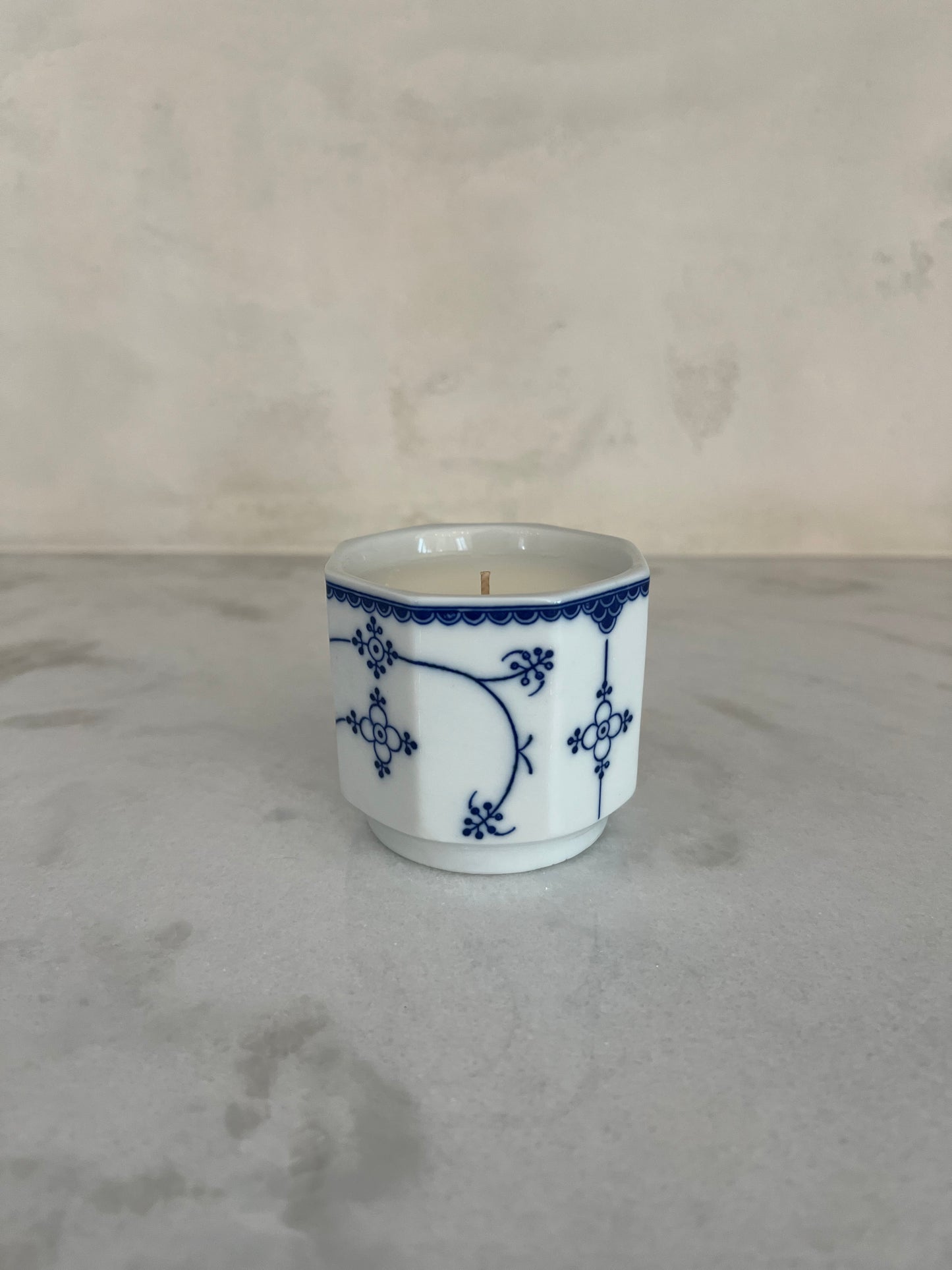 Vintage Blue/white Octagon Custom Candle