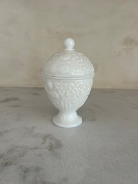 Vintage Milk Glass Egg Custom Candle White