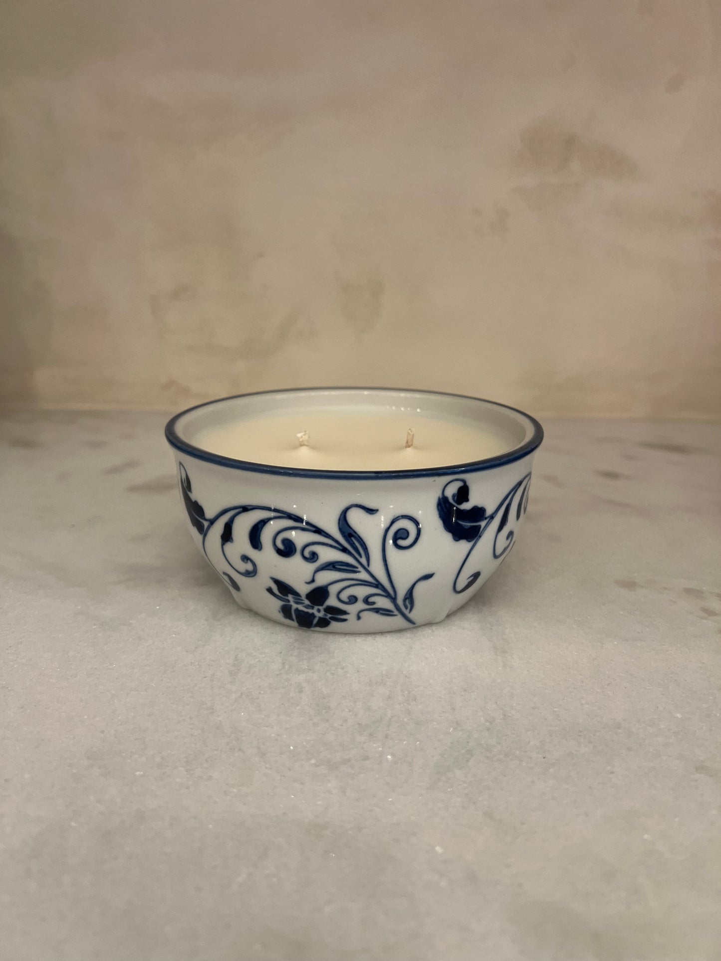 Vintage Blue and White candle