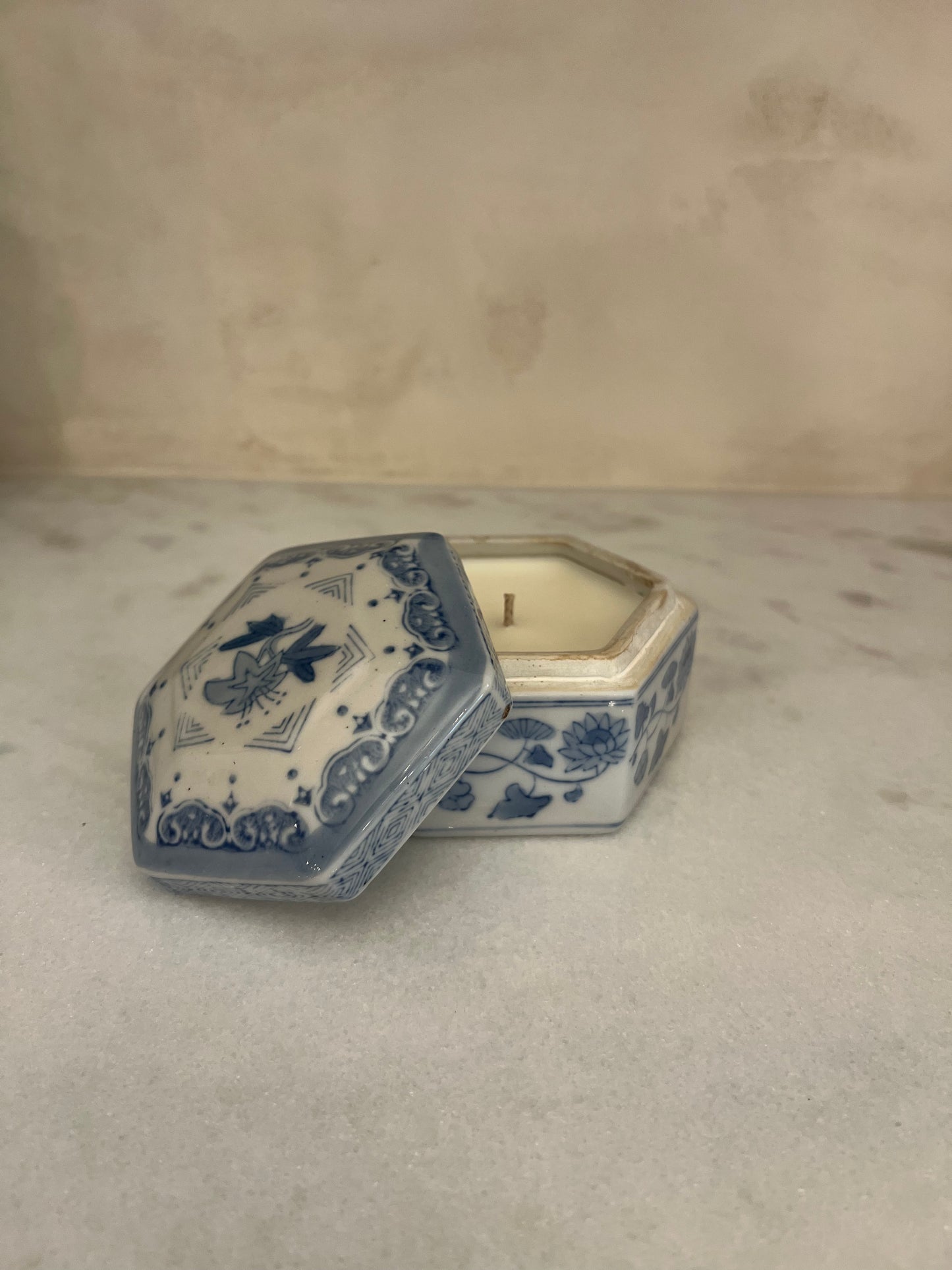 Vintage Blue Chinoiserie Box Candle