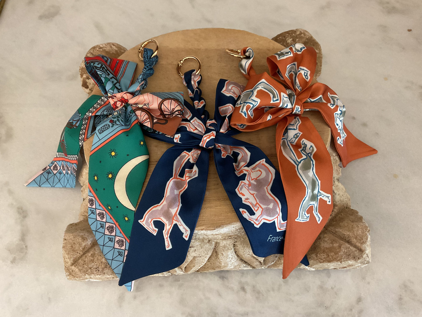 Round Top scarf bag charm