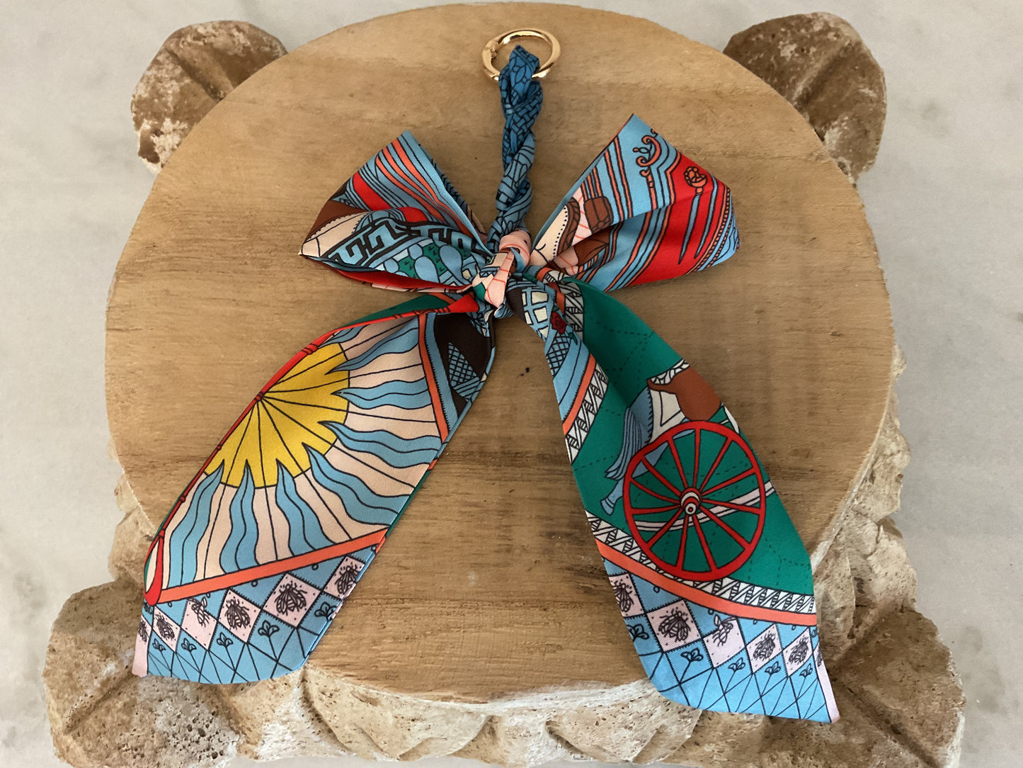 Round Top scarf bag charm
