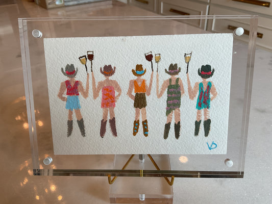 Girls Night Acrylic art by Vicki Denaburg